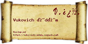 Vukovich Ádám névjegykártya