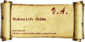 Vukovich Ádám névjegykártya